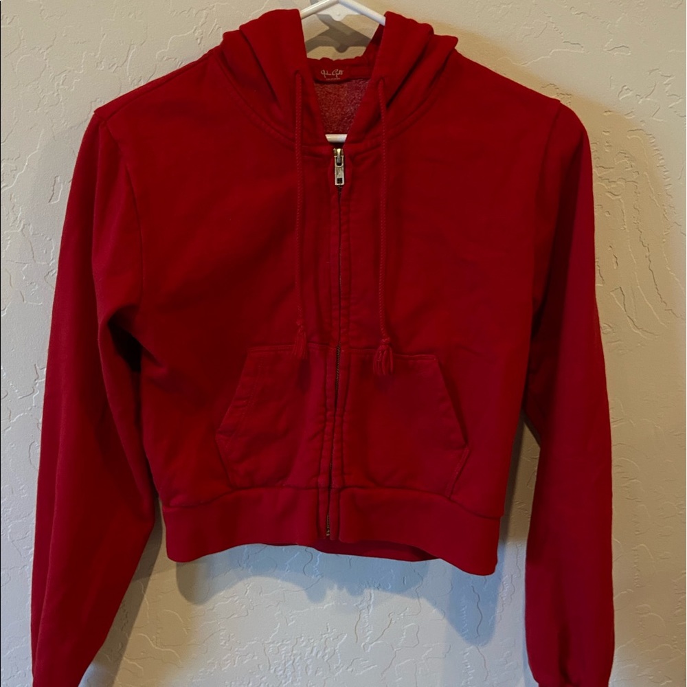Brandy Melville cropped zip up hoodie